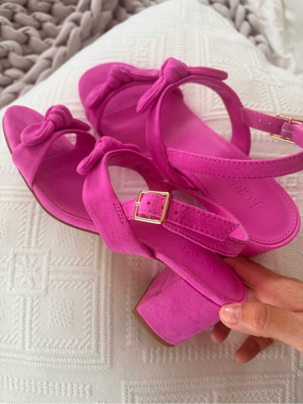 J.Crew Women's Pink Bow Heel Sandals - Picture 5 of 6